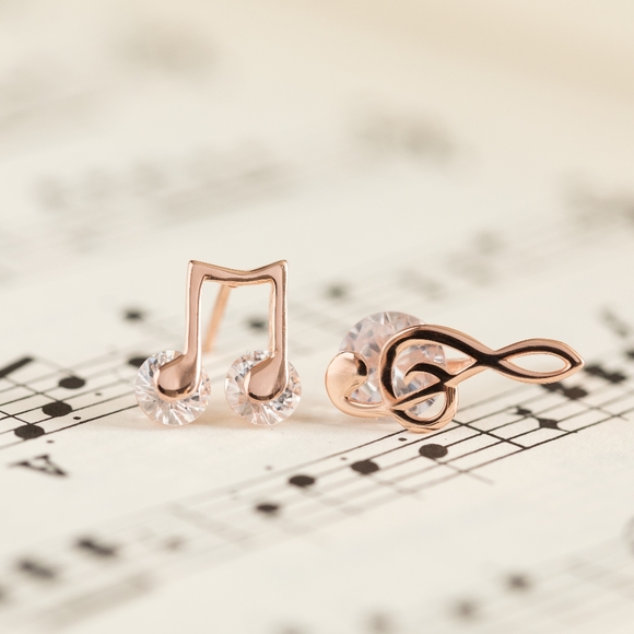Rose Gold Musical Studs (S925) - Only 1 left! - Picture 3 of 6